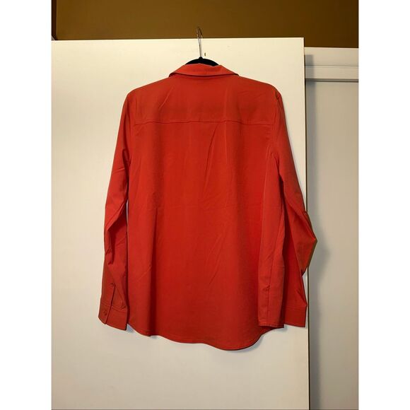 Eddie Bauer Large Long Sleeve Departure Shirt Collared Button Down Dark Coral - Picture 6 of 11